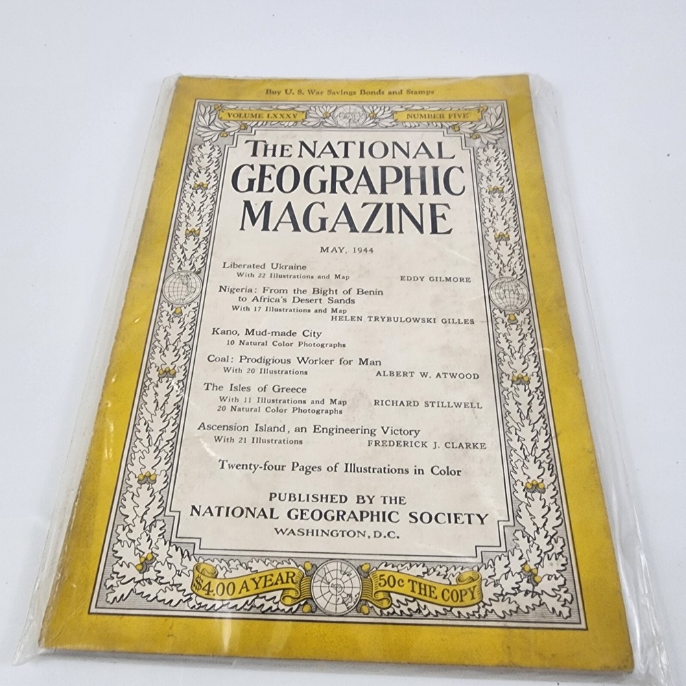 National Geographic Magazine May 1944 No Insert
